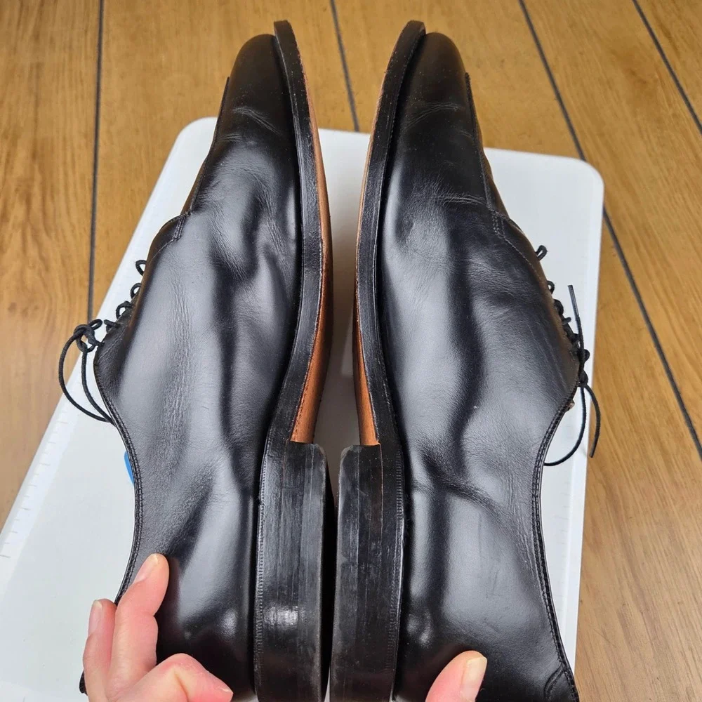 Allen Edmonds Delray Black Leather Split Toe Derby Dress Shoes Mens 14 D 1208